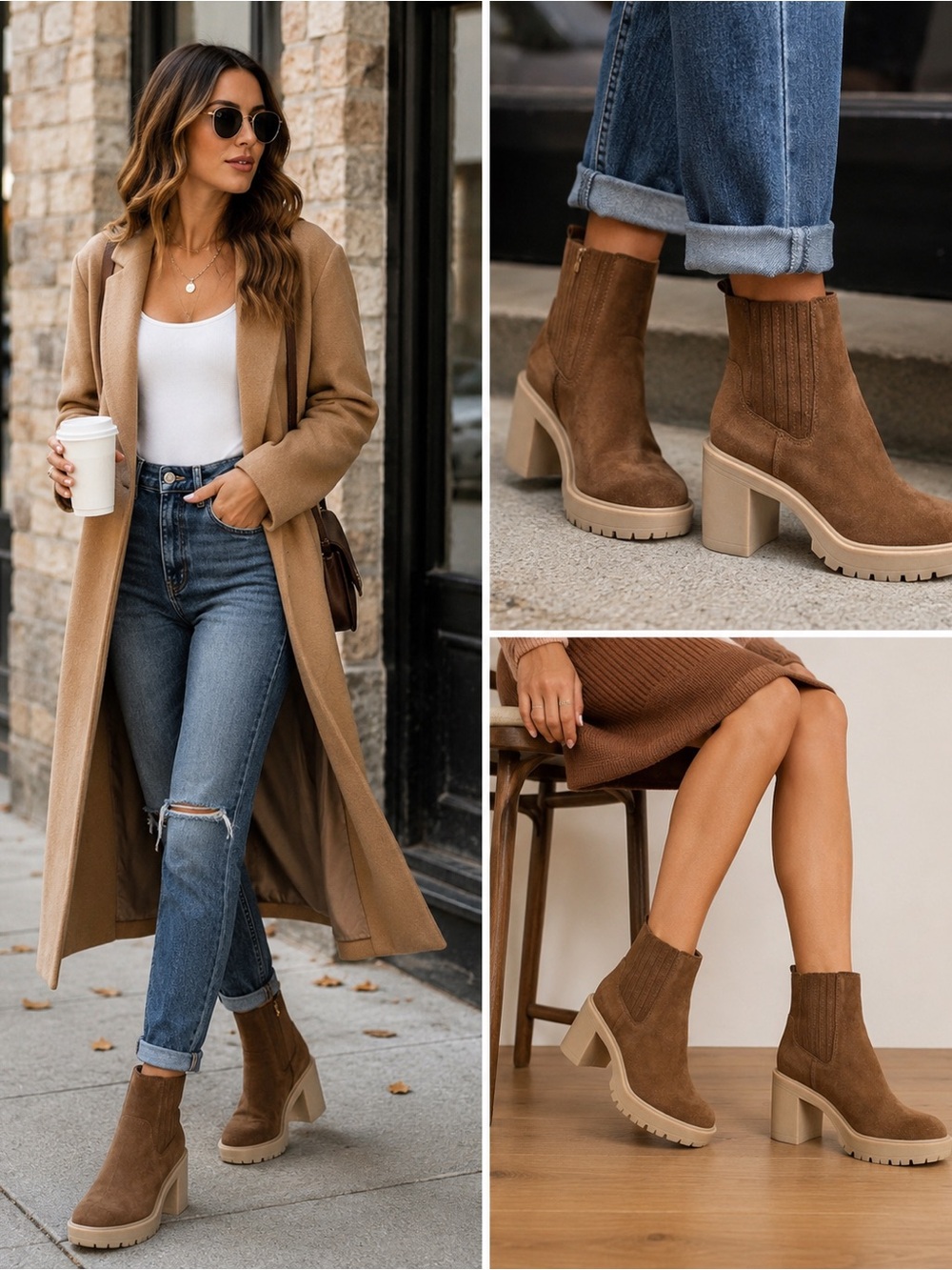 Dolce Vita Caster H2O ankle boots brown suede 7.5